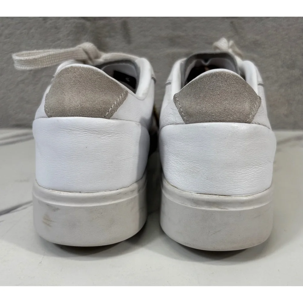 Adidas Sleek Sneakers Womens‎ 8 White Leather Low Top Shoes DB3258